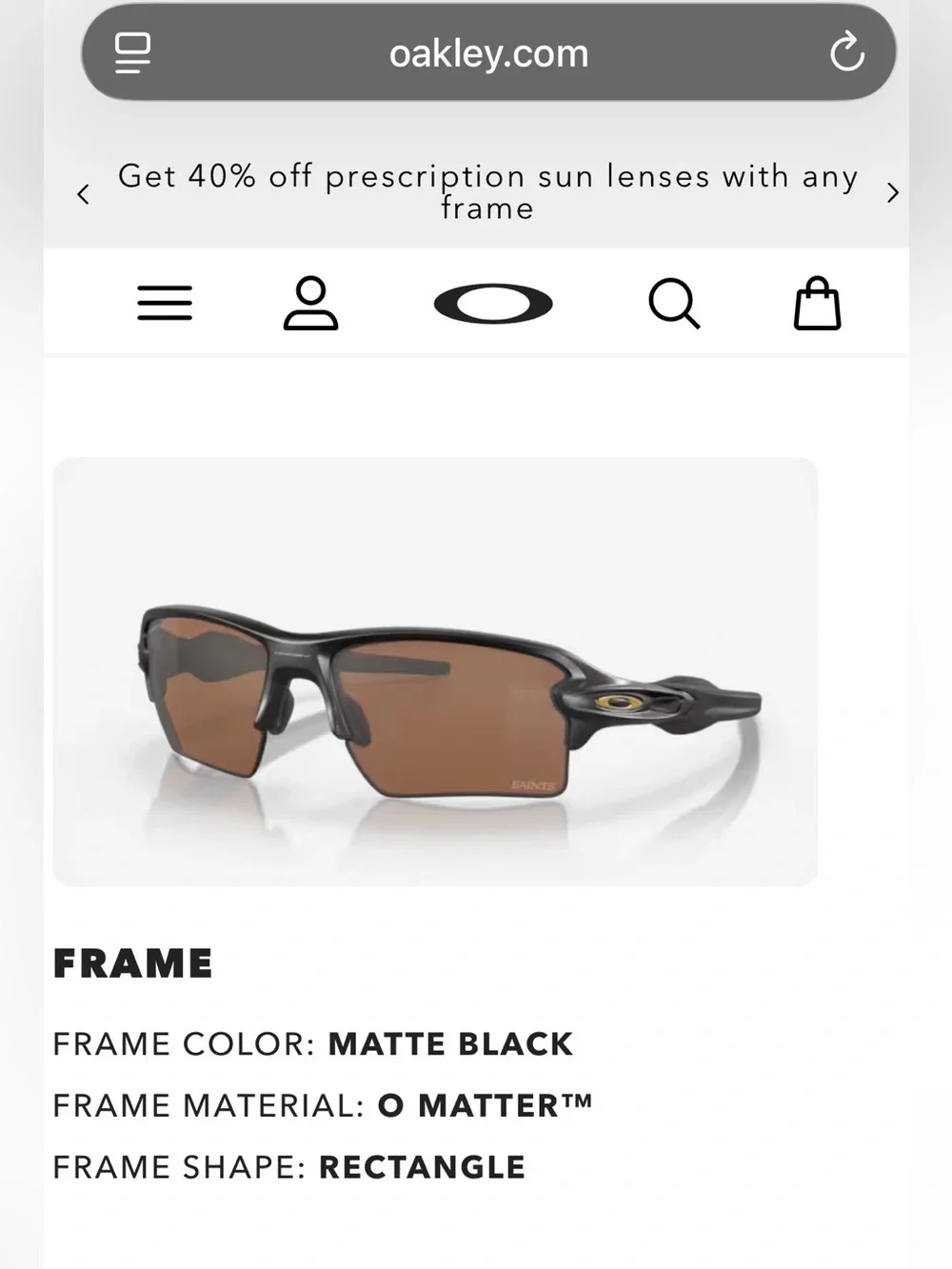 Oakley New Orleans Saints Flax 2.0 XL